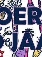 Hoera 50 jaar- Feest - roze/paars