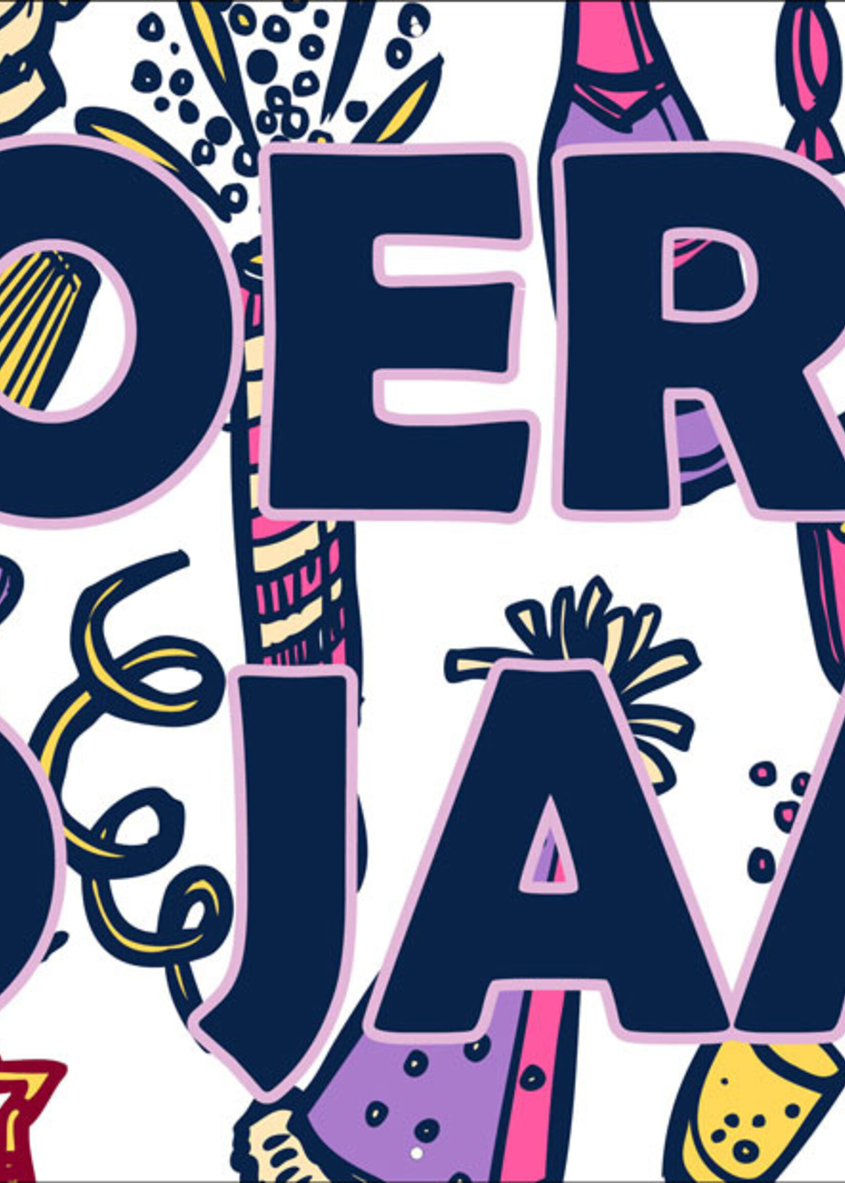 Hoera 50 jaar- Feest - roze/paars