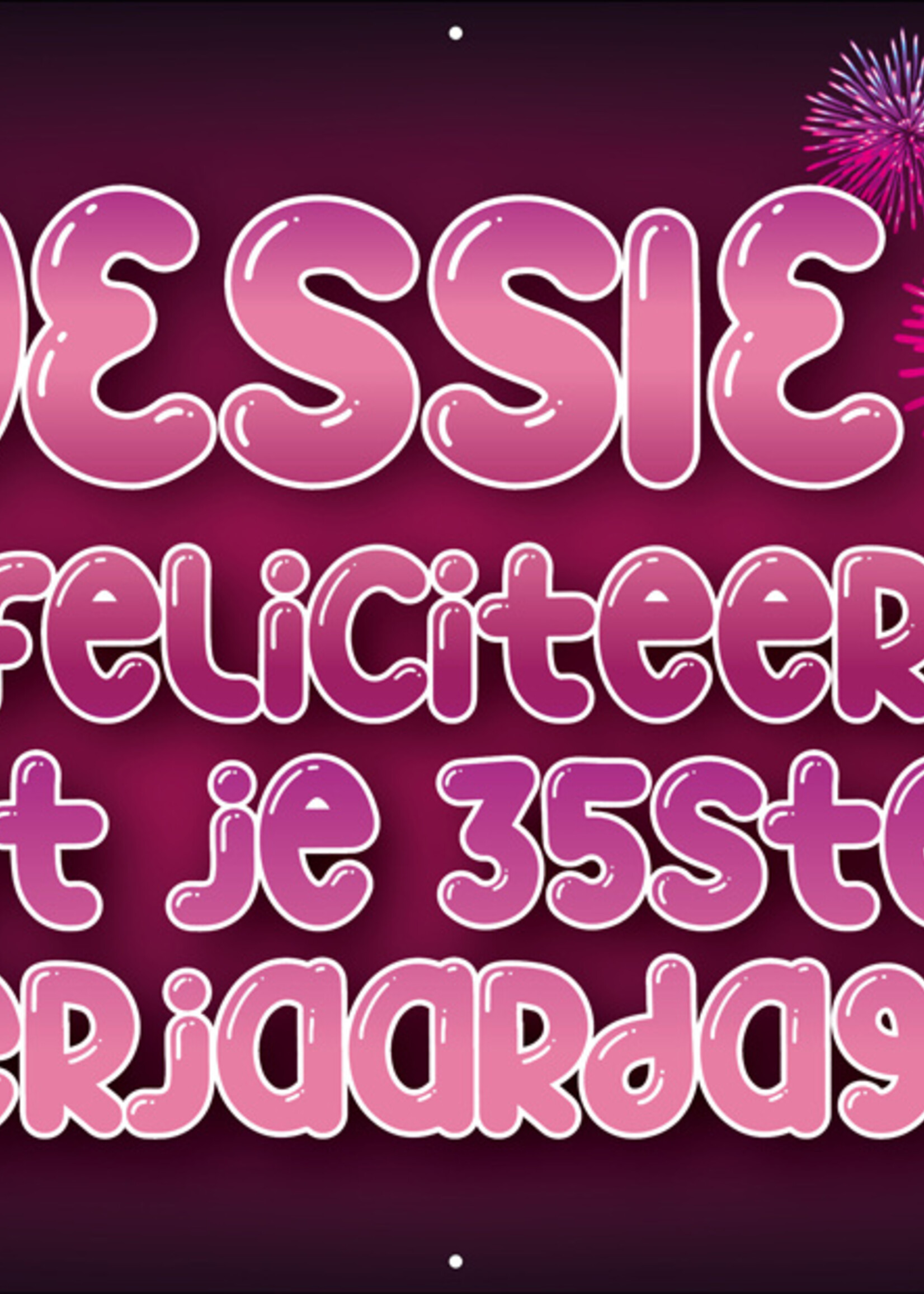 Spandoek met 2 foto's, naam en leeftijd - Vuurwerk en Champagne