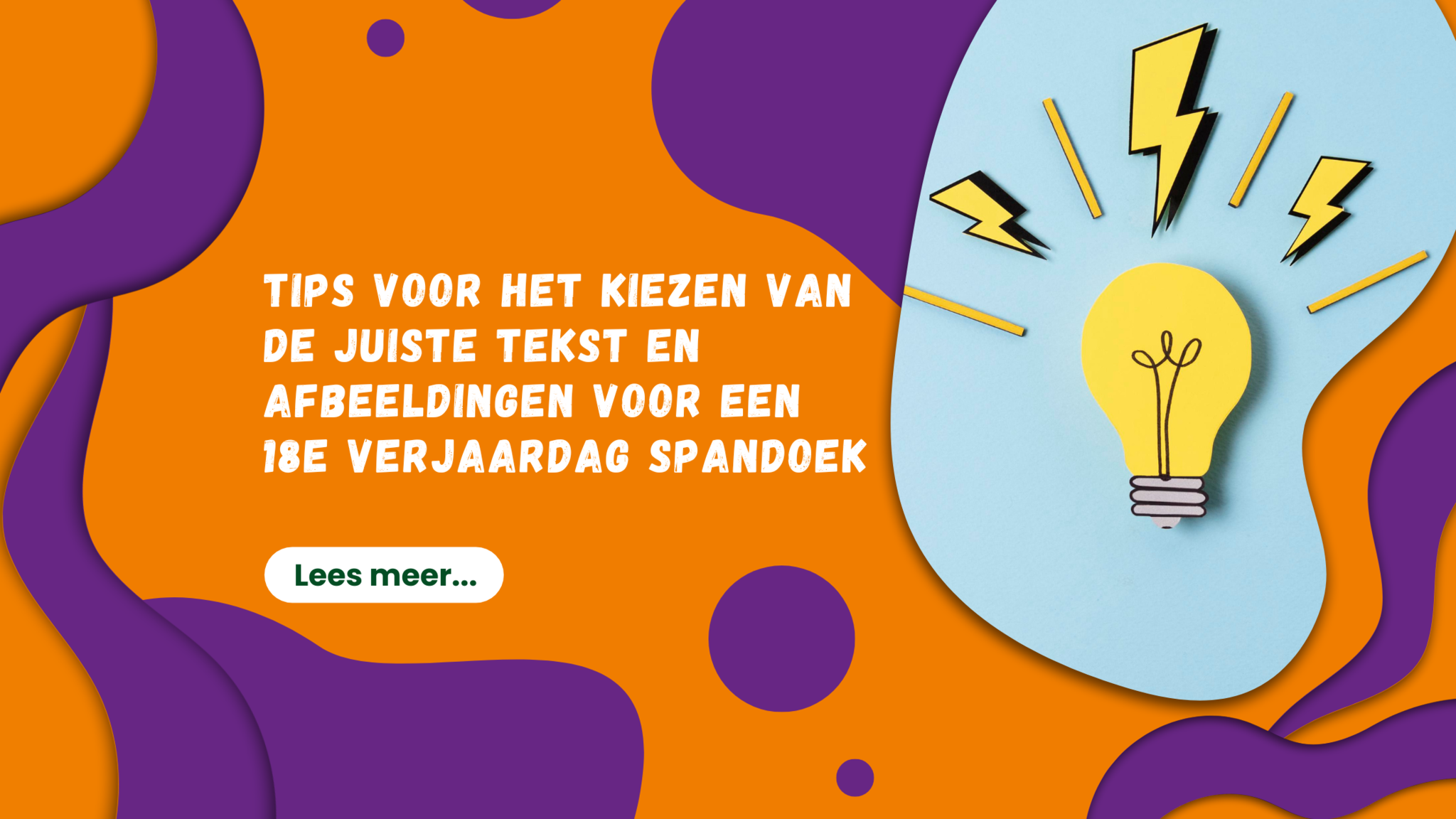 Afbeeldingen en tekst kiezen voor 18 jaar spandoek