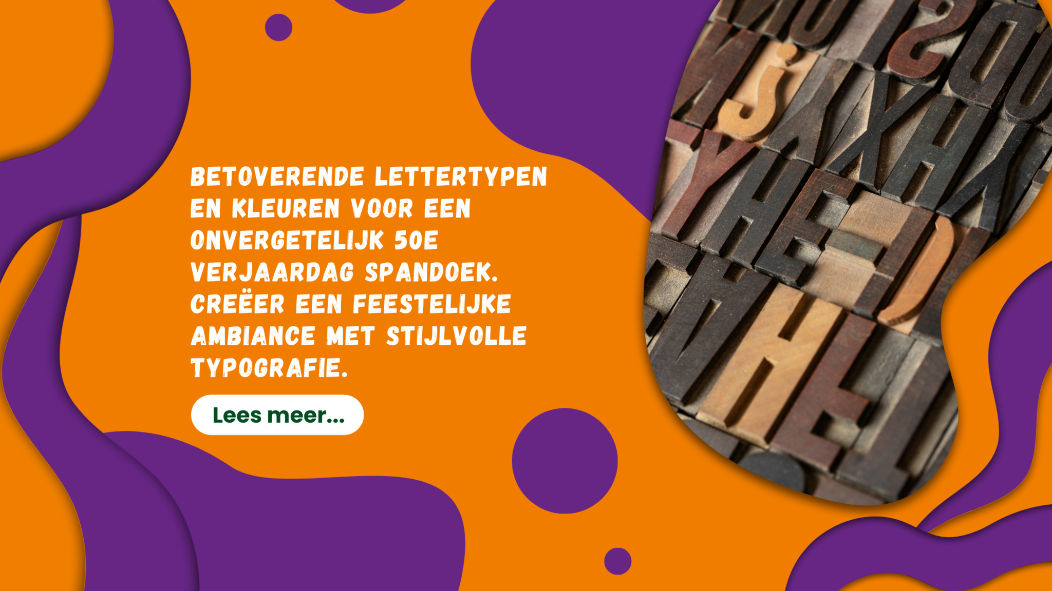 Stijlvolle typografie voor 50e verjaardag spandoeken