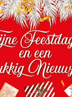 Fijne feestdagen en een Gelukkig Nieuwjaar - Witte Guirlande en Cadeautjes
