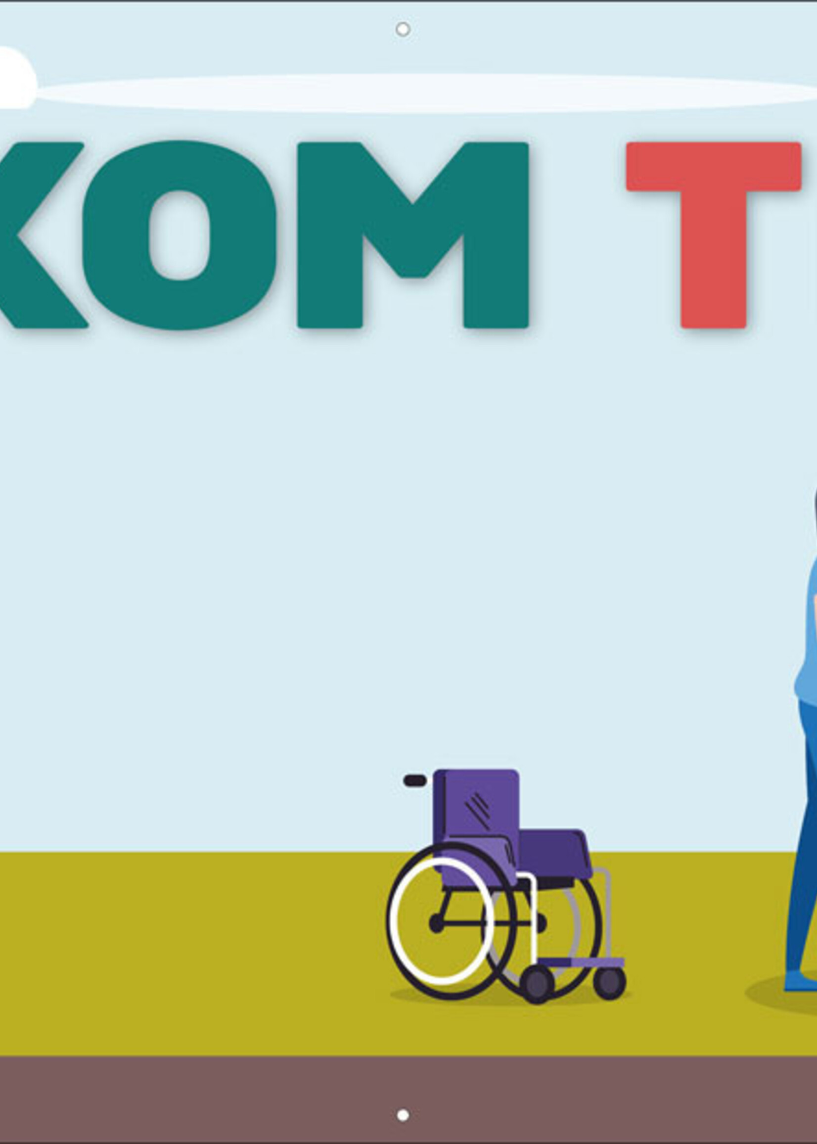 Welkom thuis - Vrouw met rolstoel en looprek