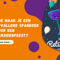 Maak een opvallend spandoek voor een pensioenfeest