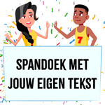 Spandoek met eigen tekst