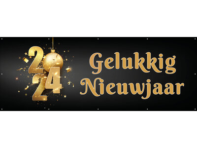 Gelukkig nieuwjaar - Goud met zwart