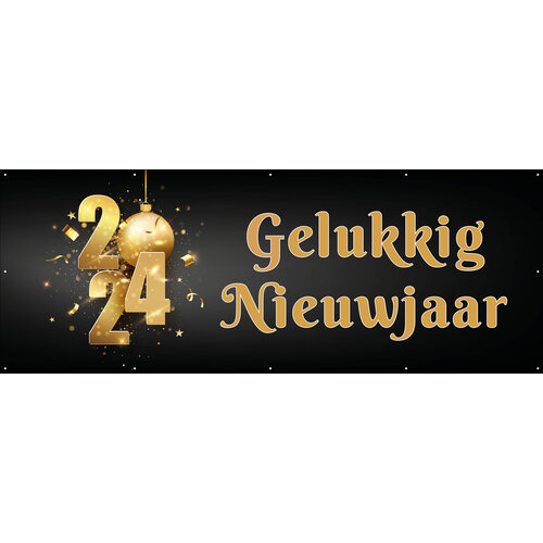 Gelukkig nieuwjaar - Goud met zwart