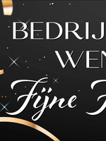 Bedrijfsnaam wenst u Fijne Feestdagen - Champagne glazen