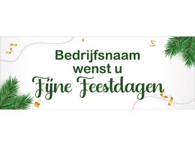 Bedrijfsnaam wenst u Fijne Feestdagen -Wit & Dennengroen