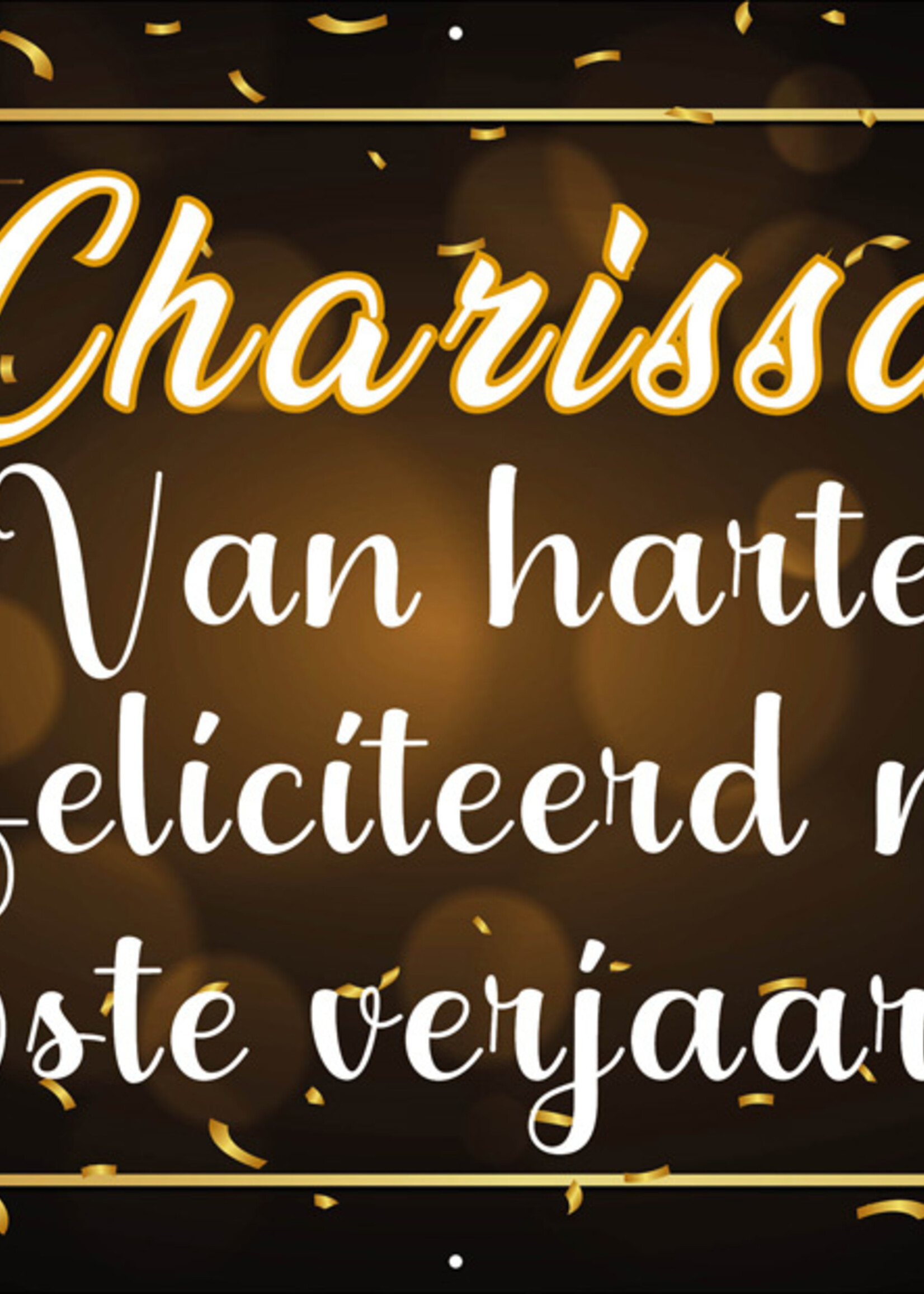 Spandoek met foto, naam en leeftijd - Zwart, wit en gouden ballonnen