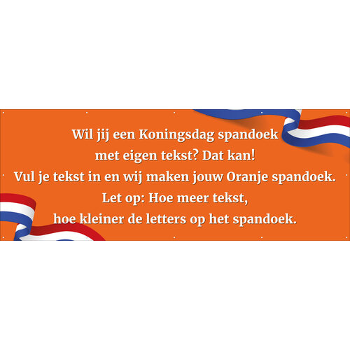 Spandoek met eigen tekst - Oranje - Koningsdag