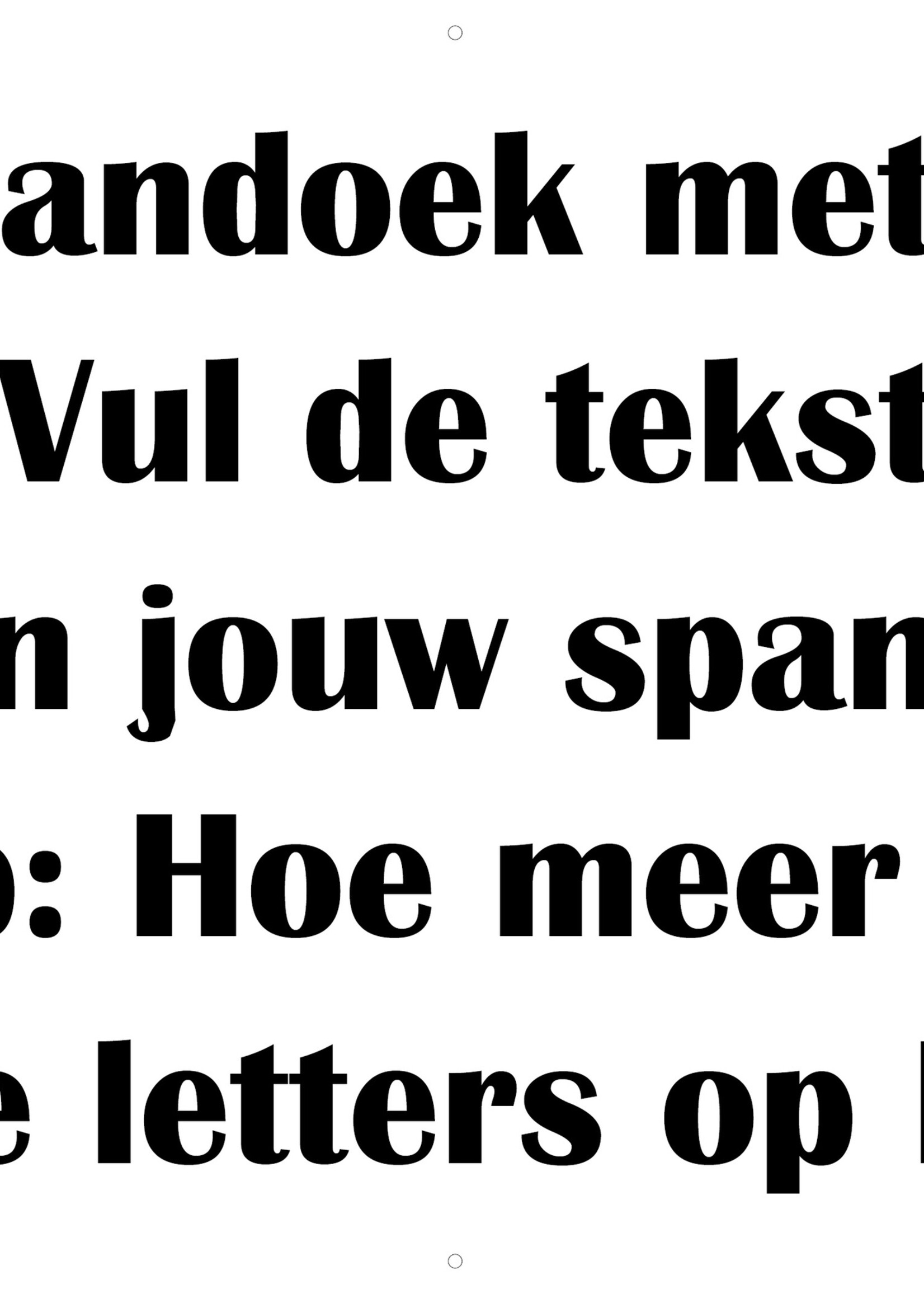 Spandoek met eigen tekst - wit