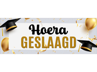 Hoera geslaagd - Ballonnen - Afstudeerpet - Academic cap - doctoraal