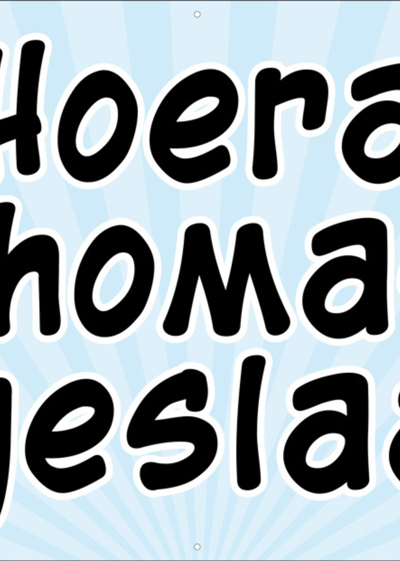 Hoera ... is geslaagd - Voeg naam van geslaagde toe - Gepersonaliseerd spandoek