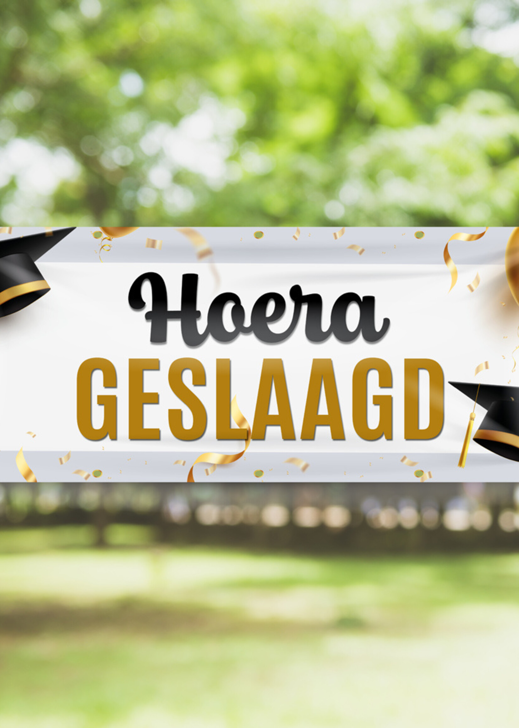 Hoera geslaagd - Ballonnen - Afstudeerpet - Academic cap - doctoraal