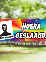 Hoera Geslaagd! -  Foto en Naam - Gepersonaliseerd spandoek