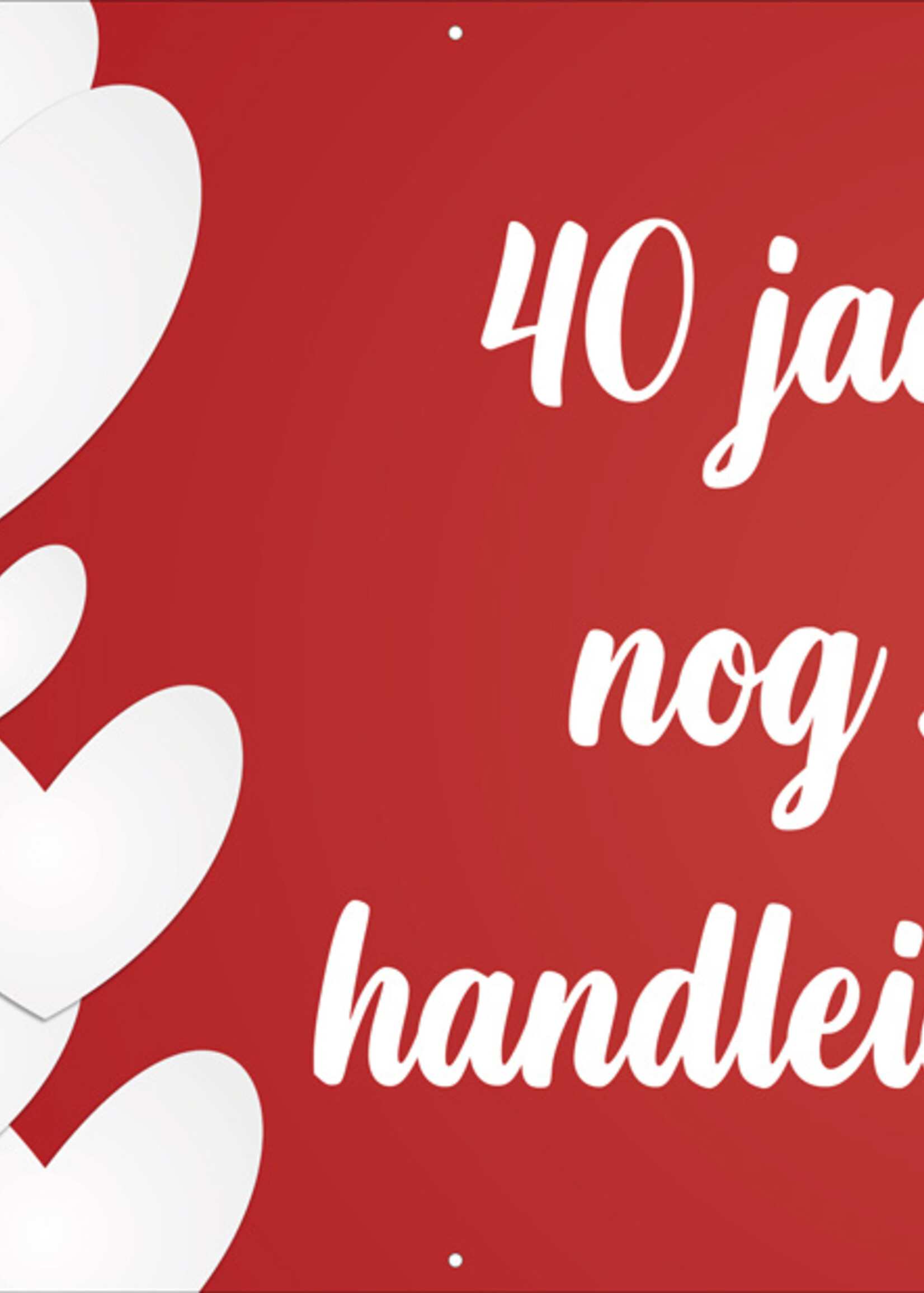 Spandoek met eigen tekst en foto  - Huwelijk - Huwelijksjubileum -Robijnrood