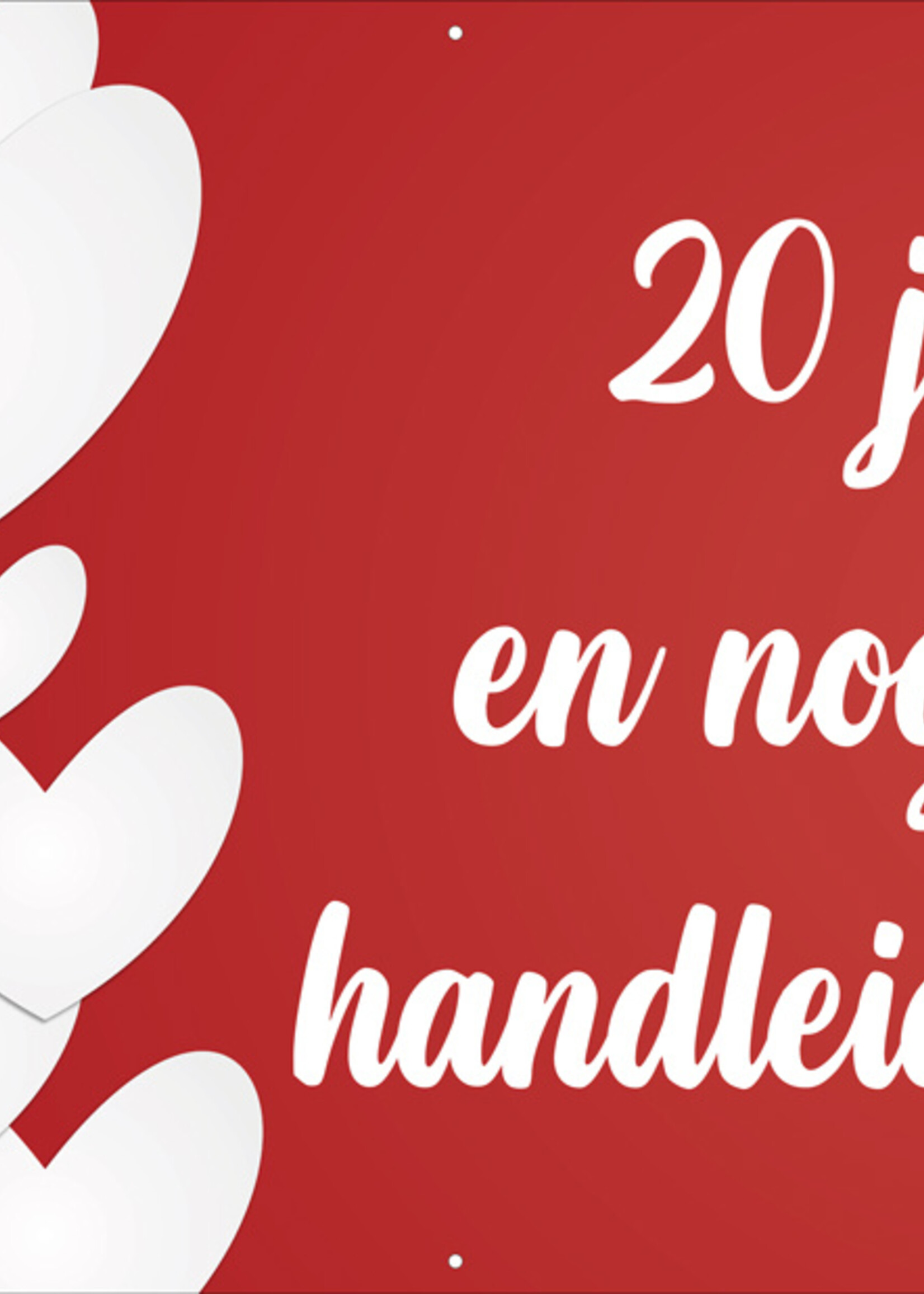 Spandoek met eigen tekst en foto  - Huwelijk - Huwelijksjubileum -Robijnrood