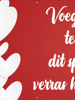 Spandoek met eigen tekst en foto - Huwelijk - Robijnrood