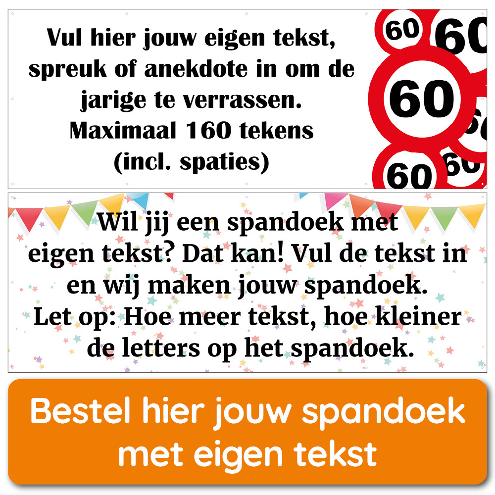 Bestel hier jouw spandoek met eigen tekst