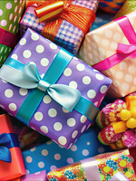 Spandoek met feestelijk ingepakte cadeaus - prints