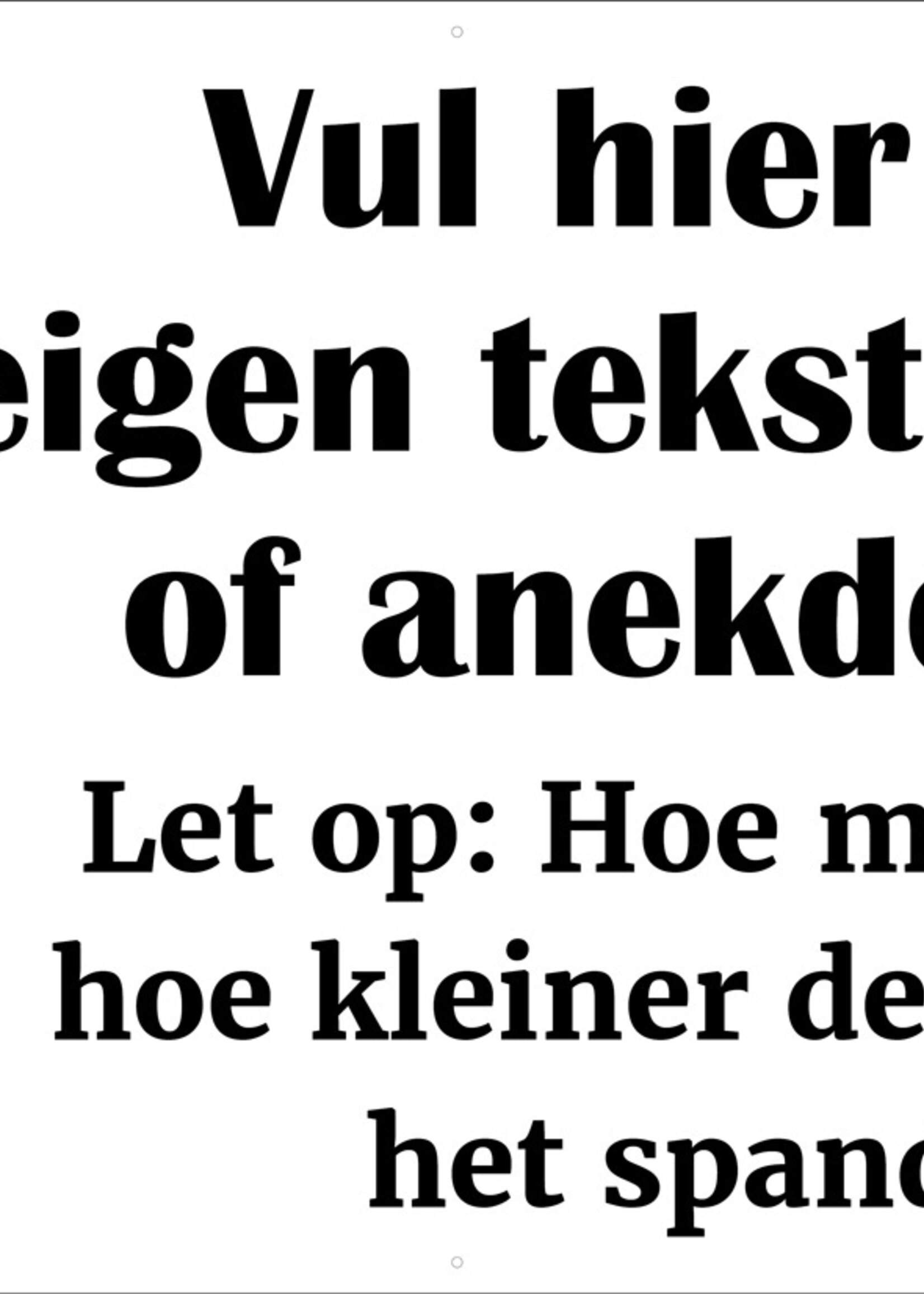 Spandoek met eigen tekst en 2 foto's