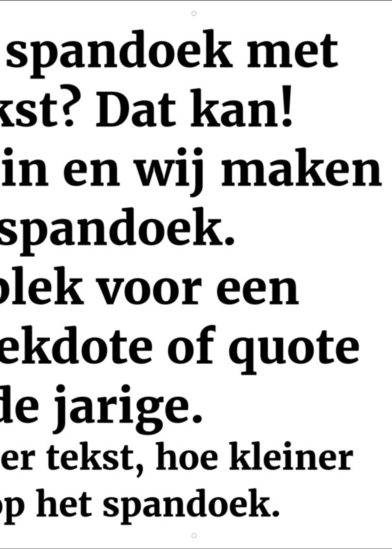 Spandoek met eigen tekst - Verkeersborden 60 jaar