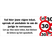 Spandoek met eigen tekst  - Verkeersborden 40 jaar
