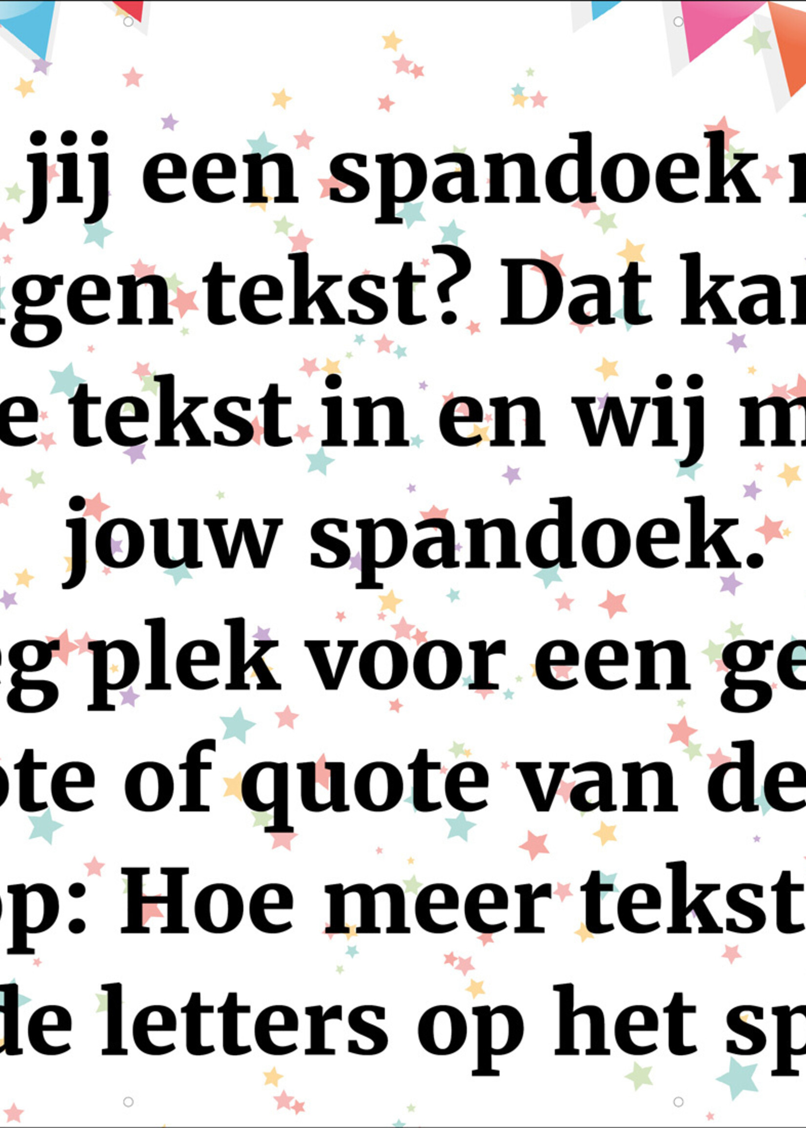 Spandoek met eigen tekst - Vlaggetjes