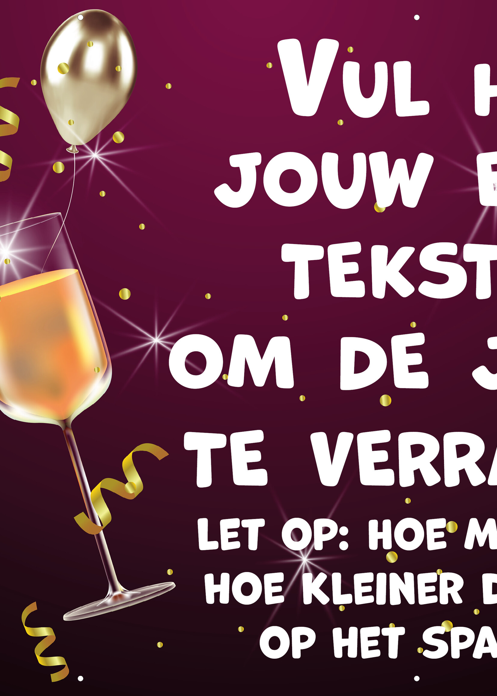 Spandoek met eigen tekst - Champagne glazen