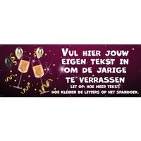 Spandoek met eigen tekst - Champagne glazen