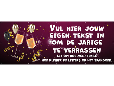 Spandoek met eigen tekst - Champagne glazen