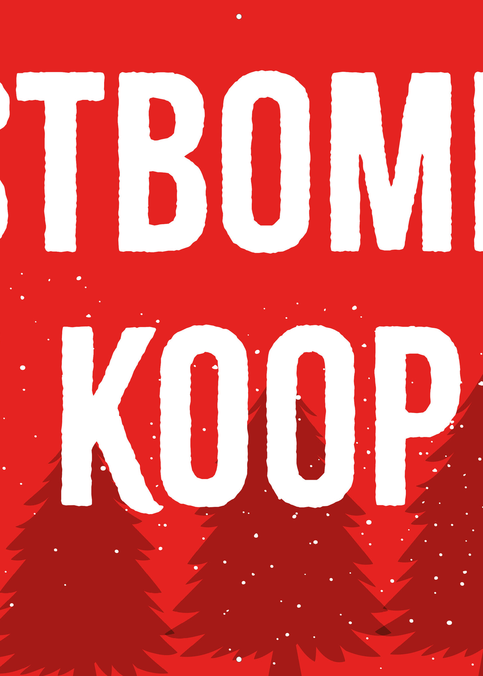 Spandoek Kerstbomen Te Koop - Kerstboom met rode achtergrond