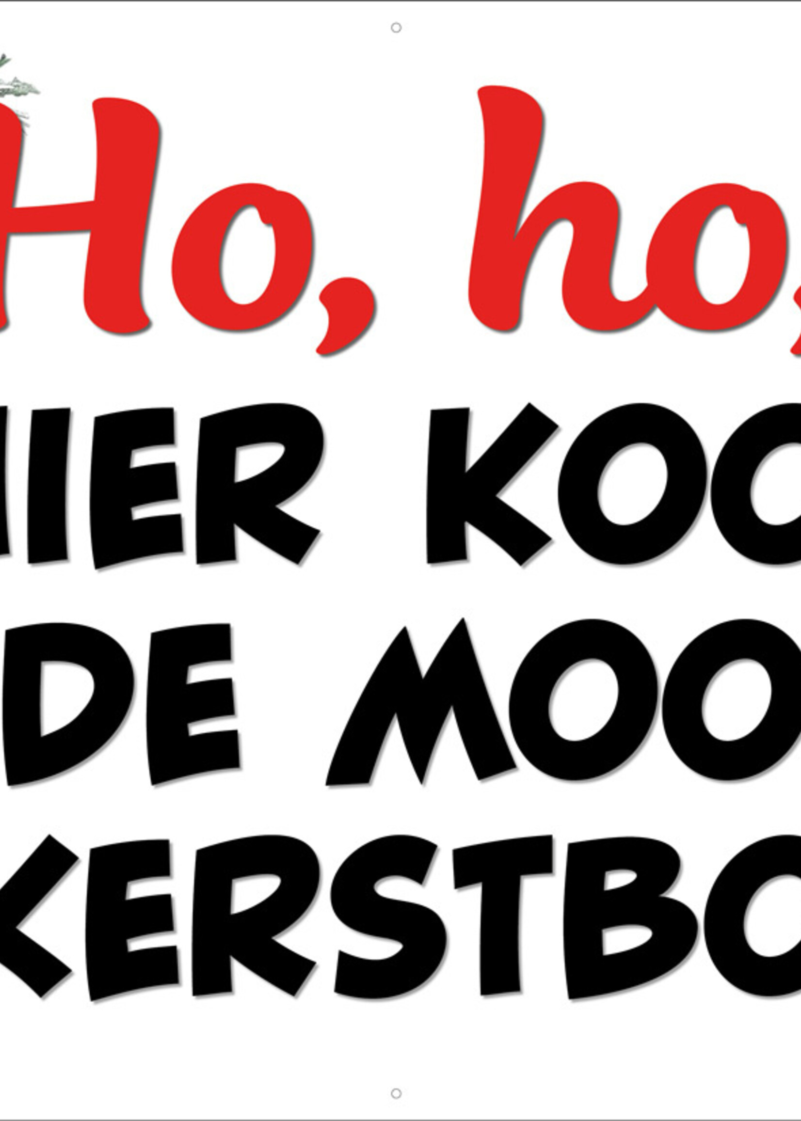 Spandoek Ho, ho, ho hier koop je de mooiste kerstbomen - kerstboom te koop