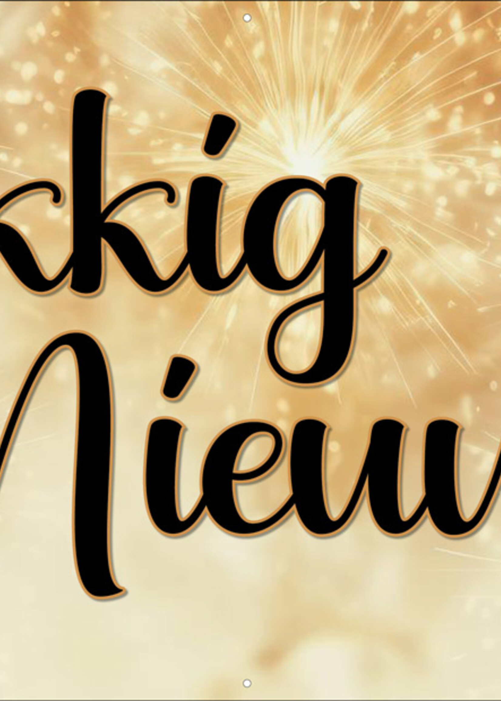 Spandoek Gelukkig Nieuwjaar - Goud Vuurwerk