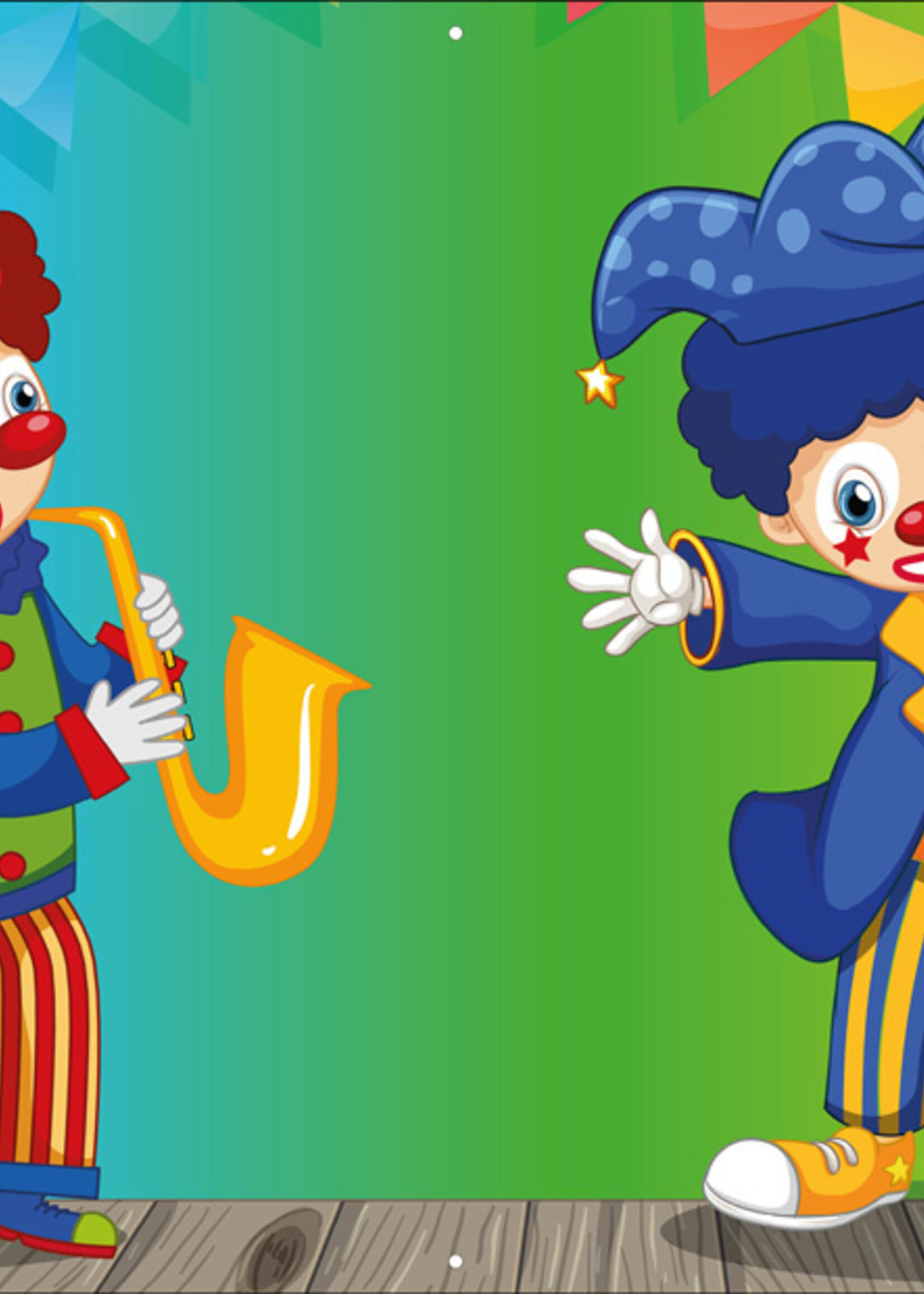 Spandoek Clowns met saxofoon - Carnaval
