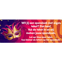 Spandoek met eigen tekst - Carnaval - Goud masker