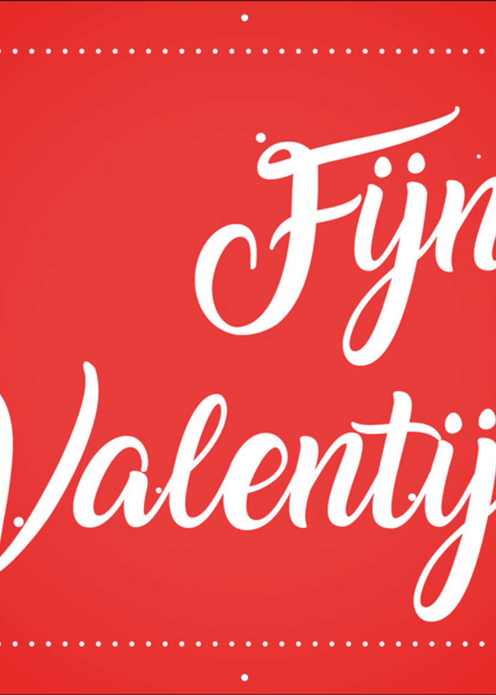 Spandoek Fijne Valentijnsdag  - 14 februari - Valentijn versiering - decoratie
