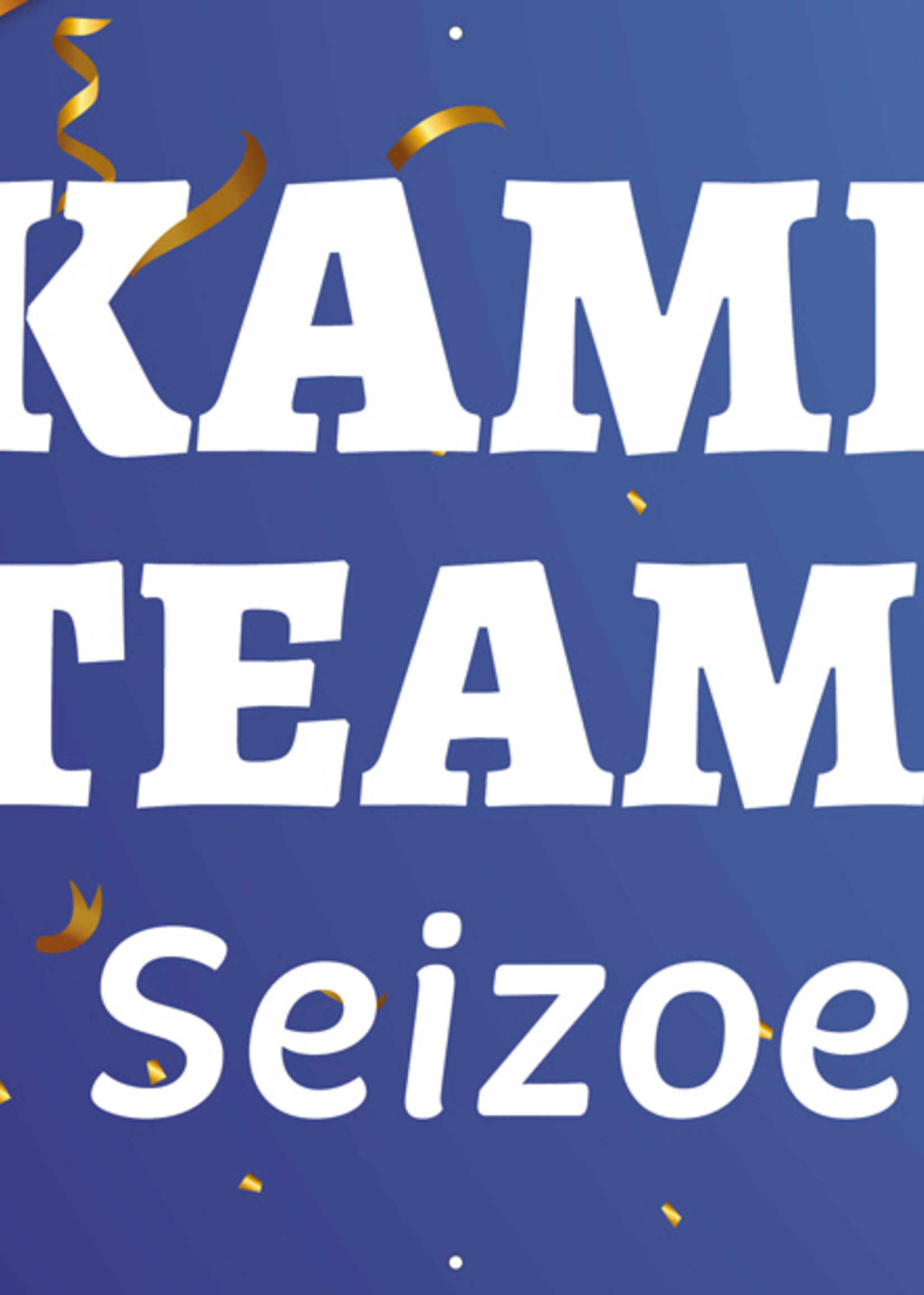 Spandoek Kampioen Voetbal met eigen teamnaam en seizoen