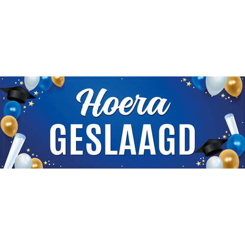 Hoera geslaagd! - Blauw - Goud Ballonnen - Afstudeerhoed - Sterren Hoera geslaagd! - Blauw - Goud Ballonnen - Afstudeerhoed - Sterren