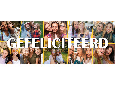 Spandoek Gefeliciteerd met fotocollage - 10 foto's