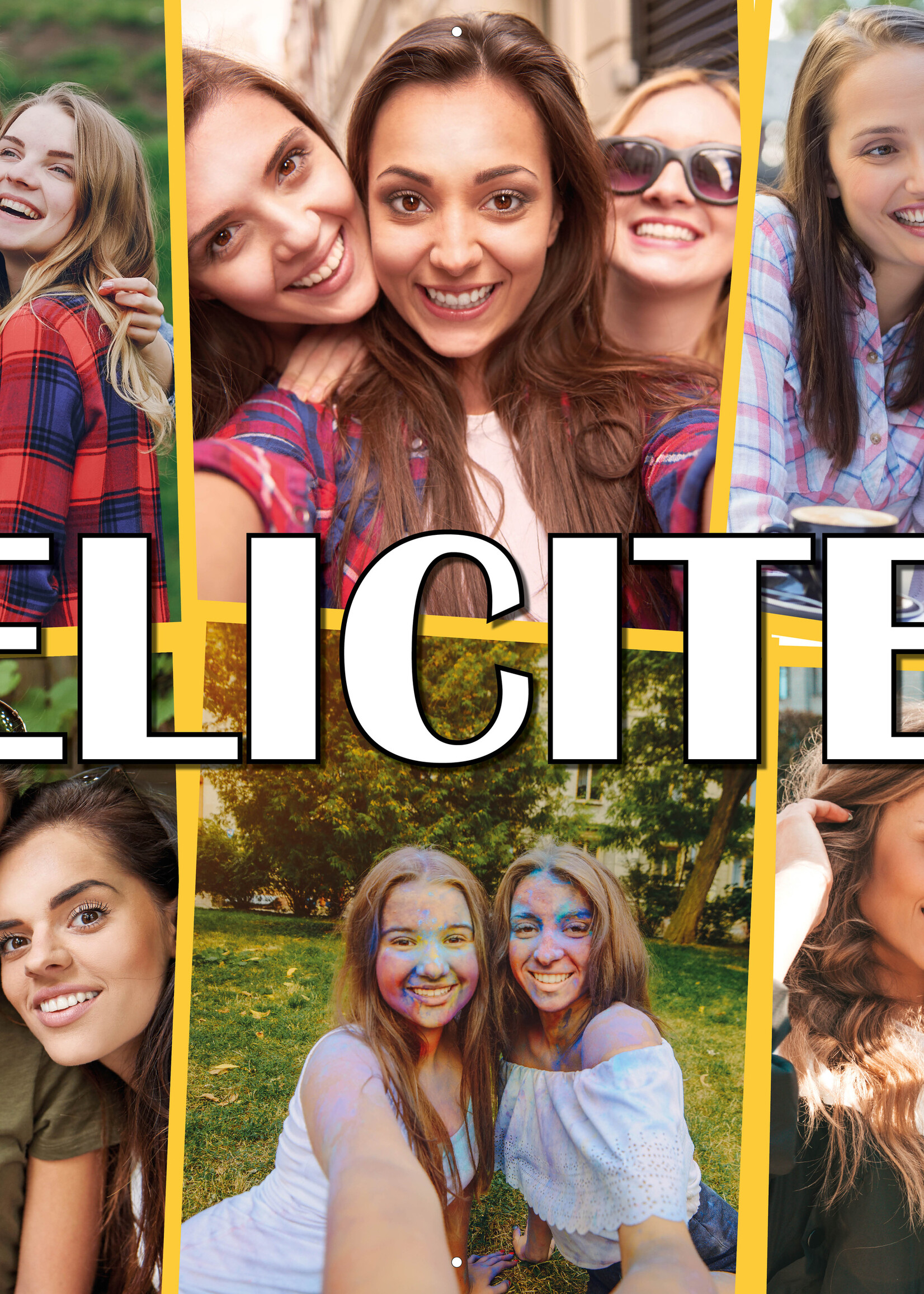 Spandoek Gefeliciteerd met fotocollage - 10 foto's