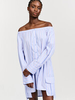 Courage Dress Off Shoulder Cargo Blue Stripe