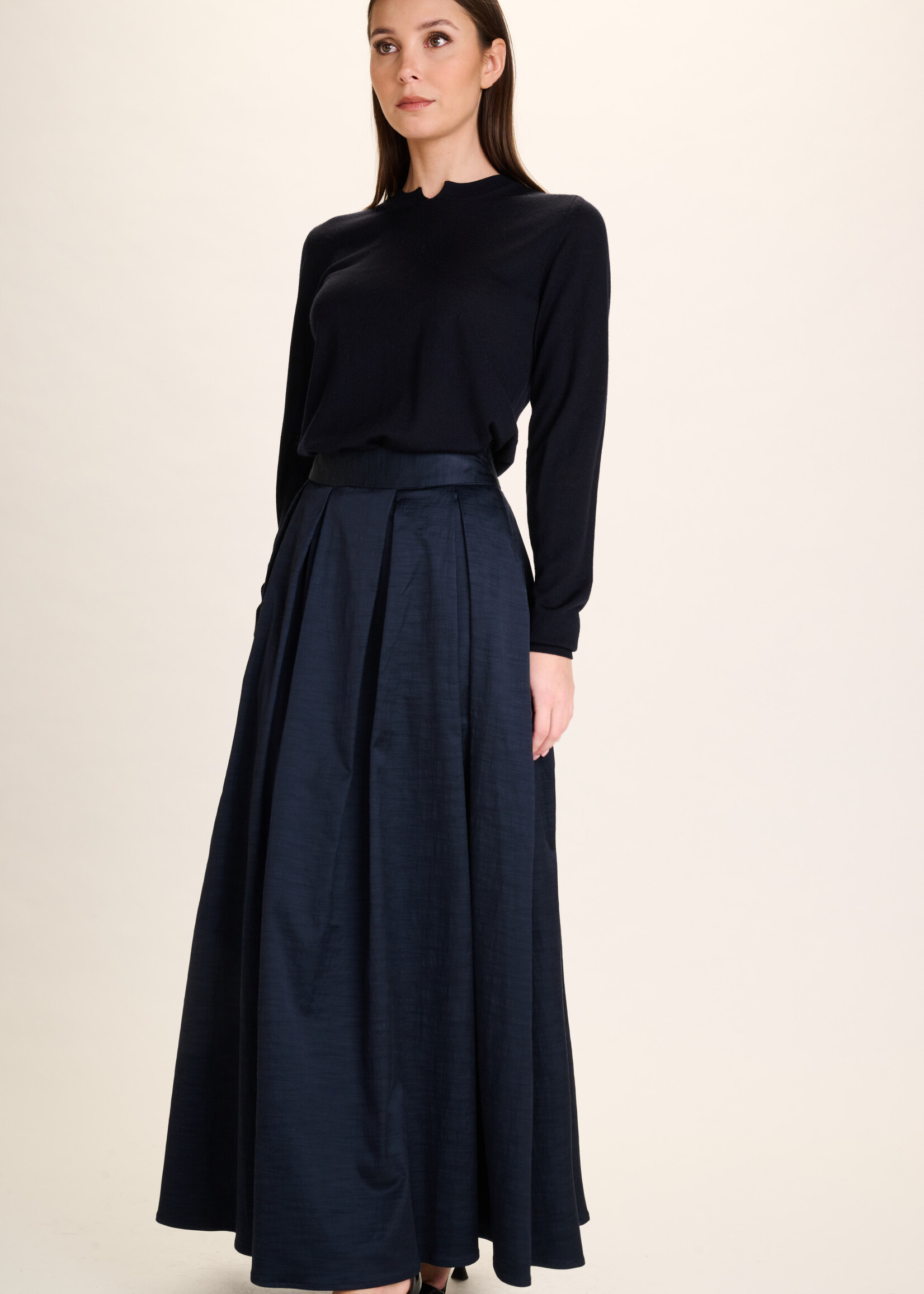 Cecile Long Pull Woolsilk Midnight