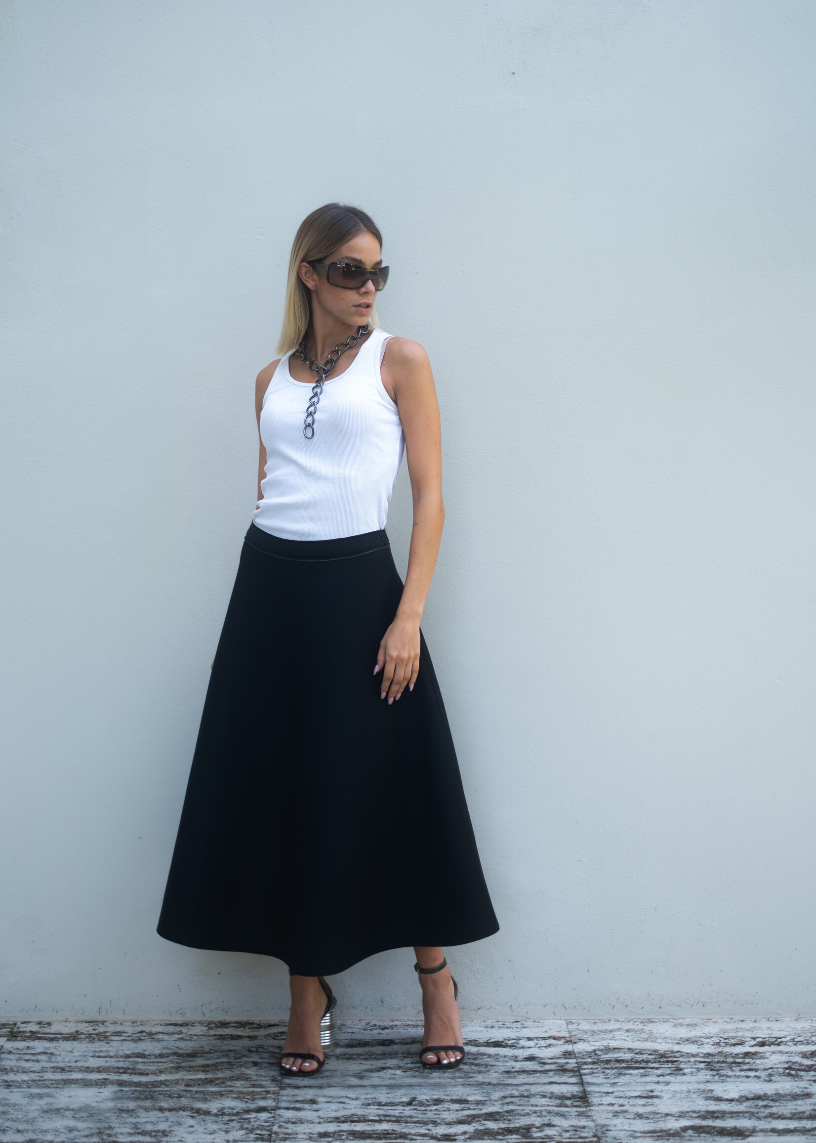 Clizia Scuba Skirt Black