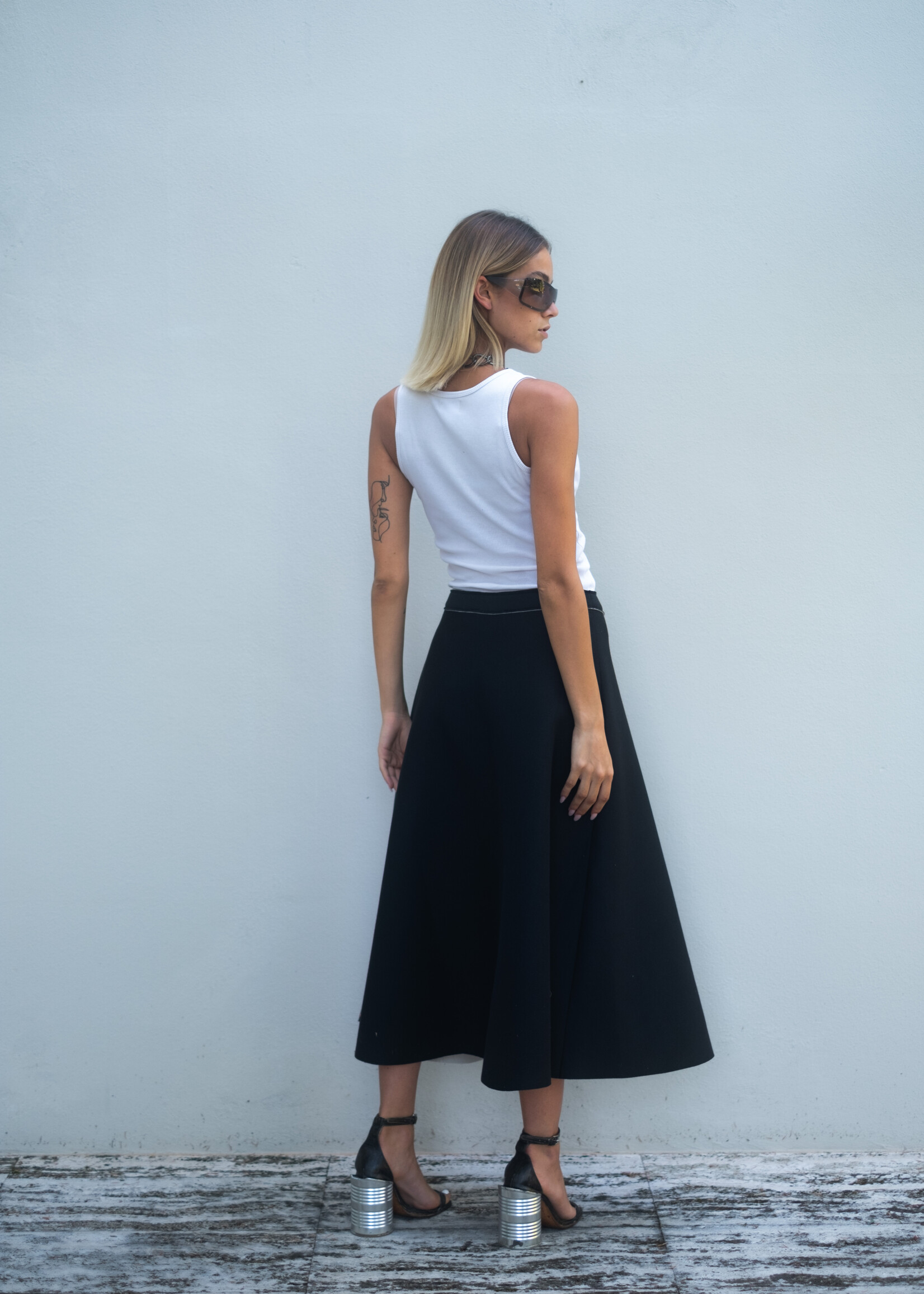 Clizia Scuba Skirt Black