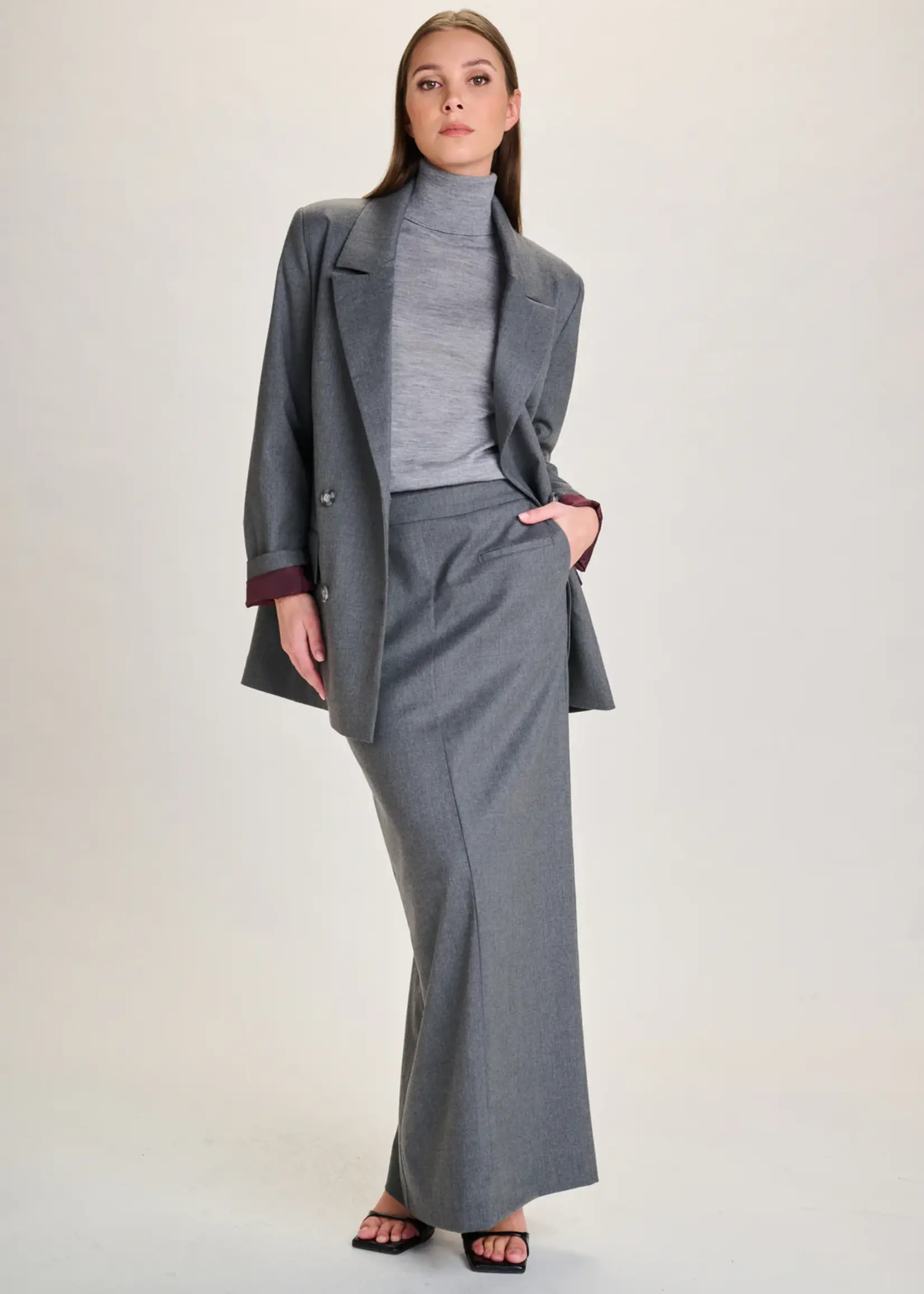 Delphine Skirt Coolwool Dark Grey