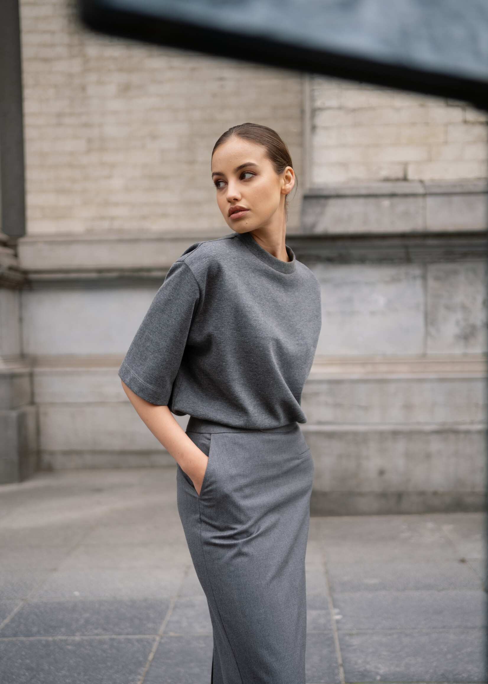 Delphine Skirt Coolwool Dark Grey