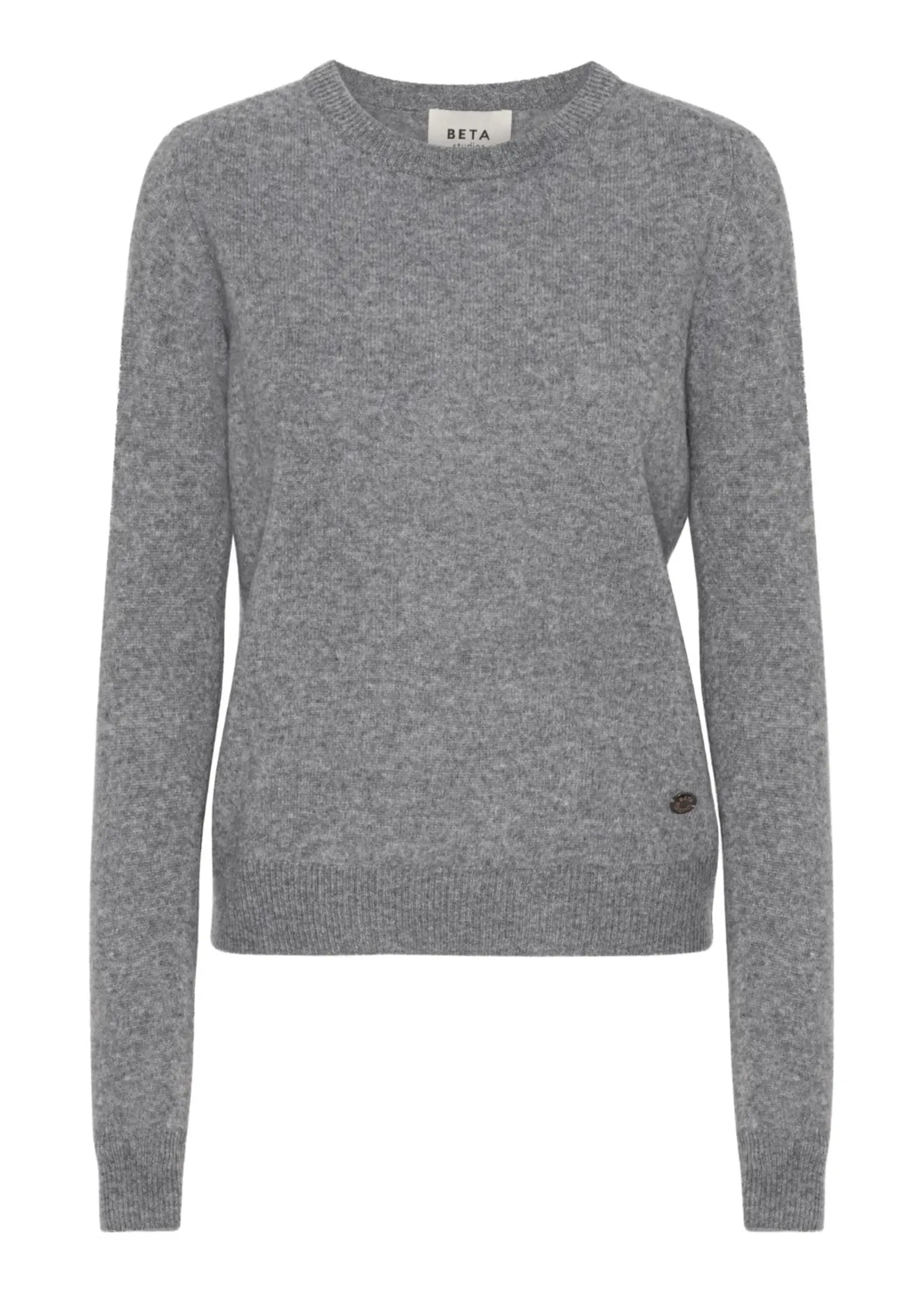 O-Neck Basic Cashmere Grey Melange