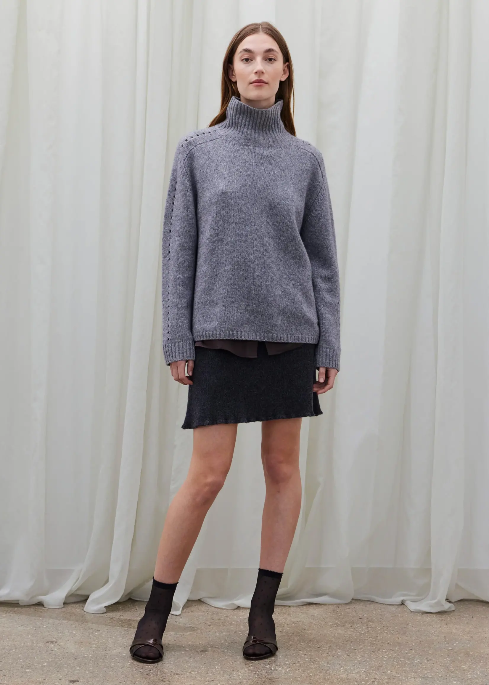 Jenny Turtleneck Grey Melange